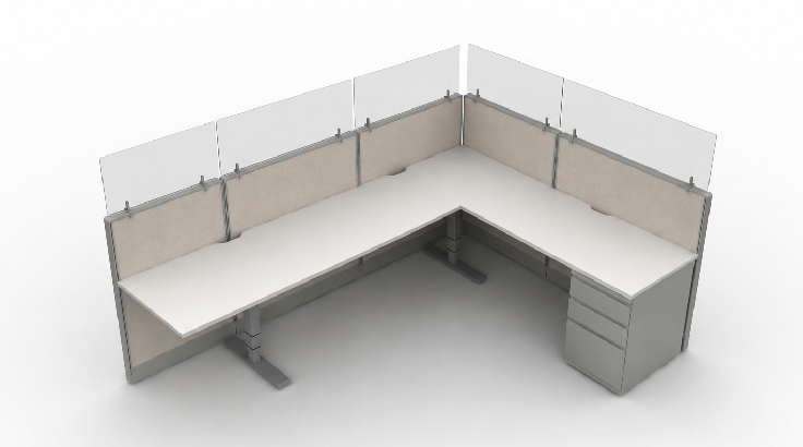 Semi Private 6 x 8 Cubicle with Drawer Storage-typ1