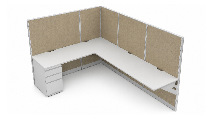 Semi Private 6' x 8' Cubicle with Drawer Storage product view