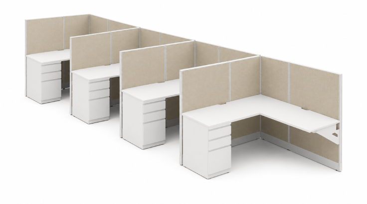 Semi Private In-Line Row 5' x 5' Cubicle with Drawer Storage product view