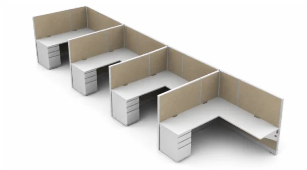 Semi Private In-Line Row 6 x 6 Cubicle with Drawer Storage-product