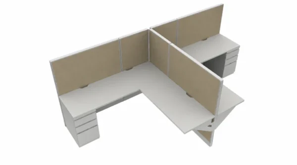 Semi Private 6' x '6 Cubicle with Drawer Storage-typ1