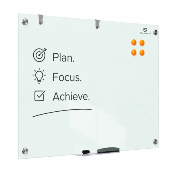 Wall-Mounted Magnetic Glass Dry Erase Board