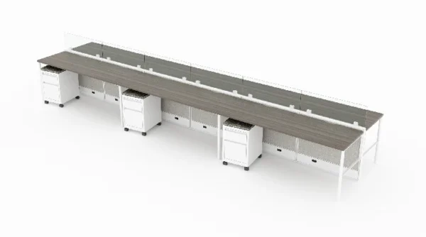 6 Person Open Low 6x2 Linear Benching Cubicle-typ1
