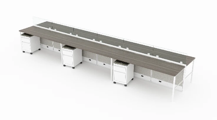 6 Person Open Low 6x2 Linear Benching Cubicle-typ1