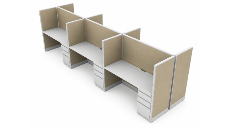 Semi Private 5' x 2 /Cubicle with Drawer Storage & Sound Absorbing Panels product view