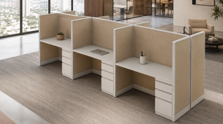 Semi Private 5' x 2 /Cubicle with Drawer Storage & Sound Absorbing Panels room view
