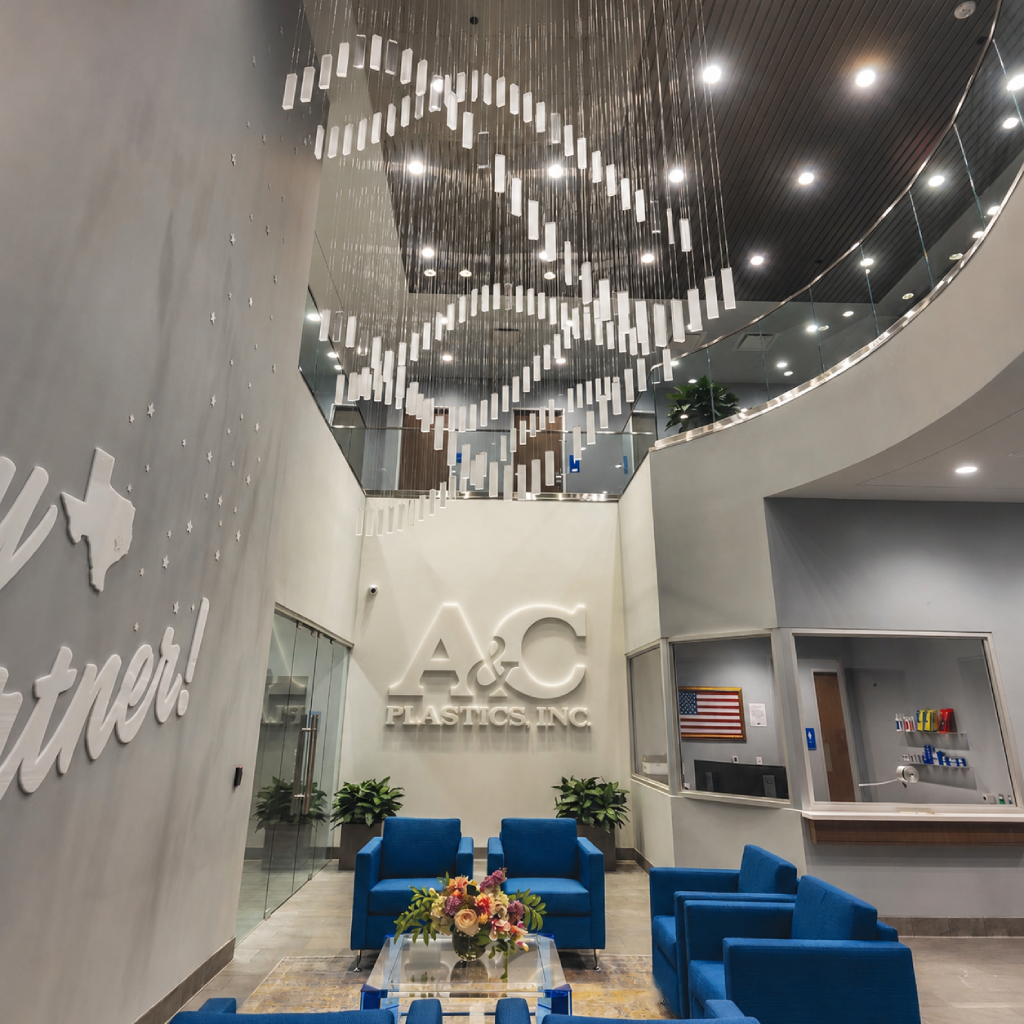 A&C Plastics headquarters reception and lobby