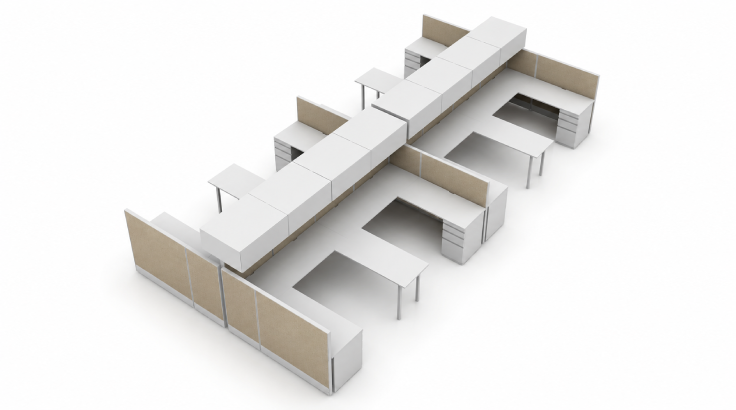 Collaborative 6' x 6' with High Privacy Walls and Storage-product