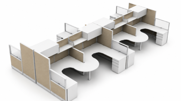 Collaborative 6' x 6' with High Privacy Walls and Storage-product