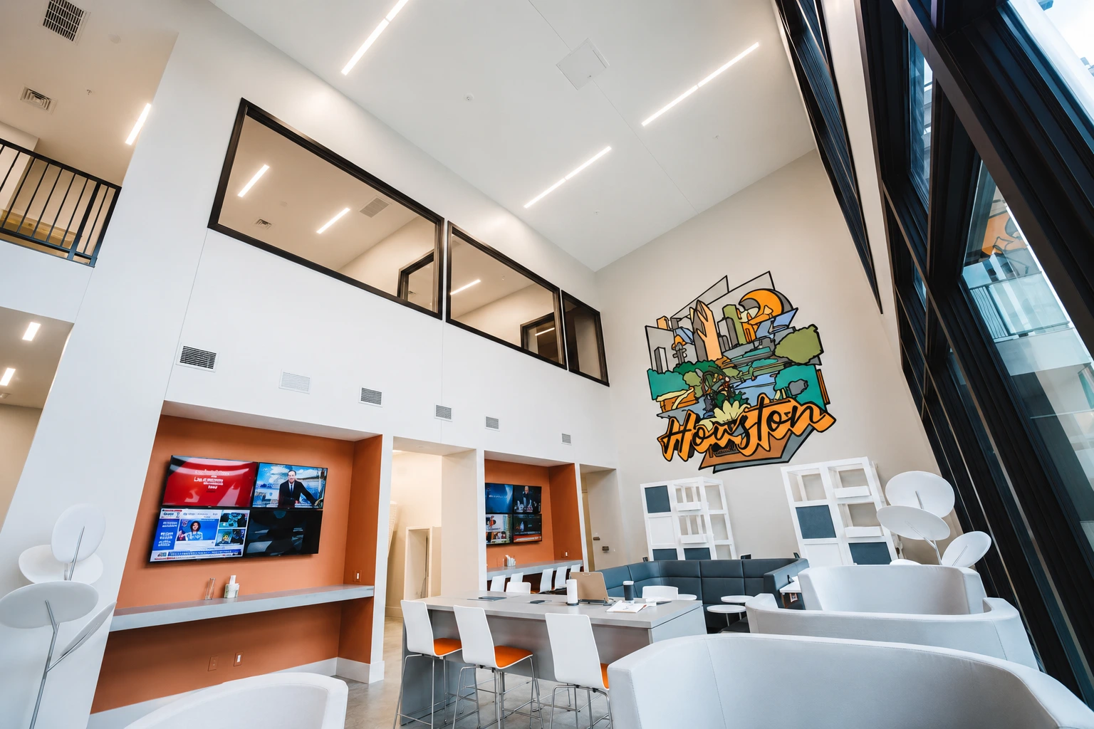 Quiet seating area at the Nan Properties office for focused, uninterrupted work