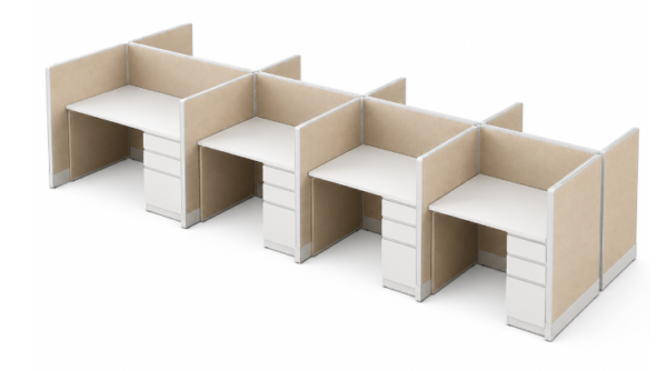 Open Low 5' x 2' Cubicle with Drawer Storage-product
