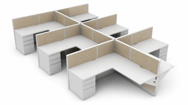 Open Low Panel 5' x 5' Cubicle with Drawer Storage-product