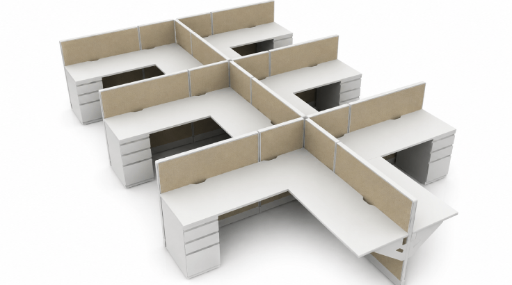 Open Low Panel 6' x 6' Cubicle with Drawer Storage & Sound Absorbing Panels product view