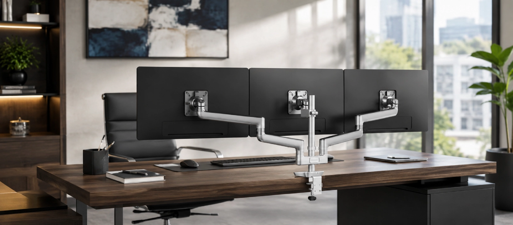 Pole Mount Triple Monitor Arm-banner