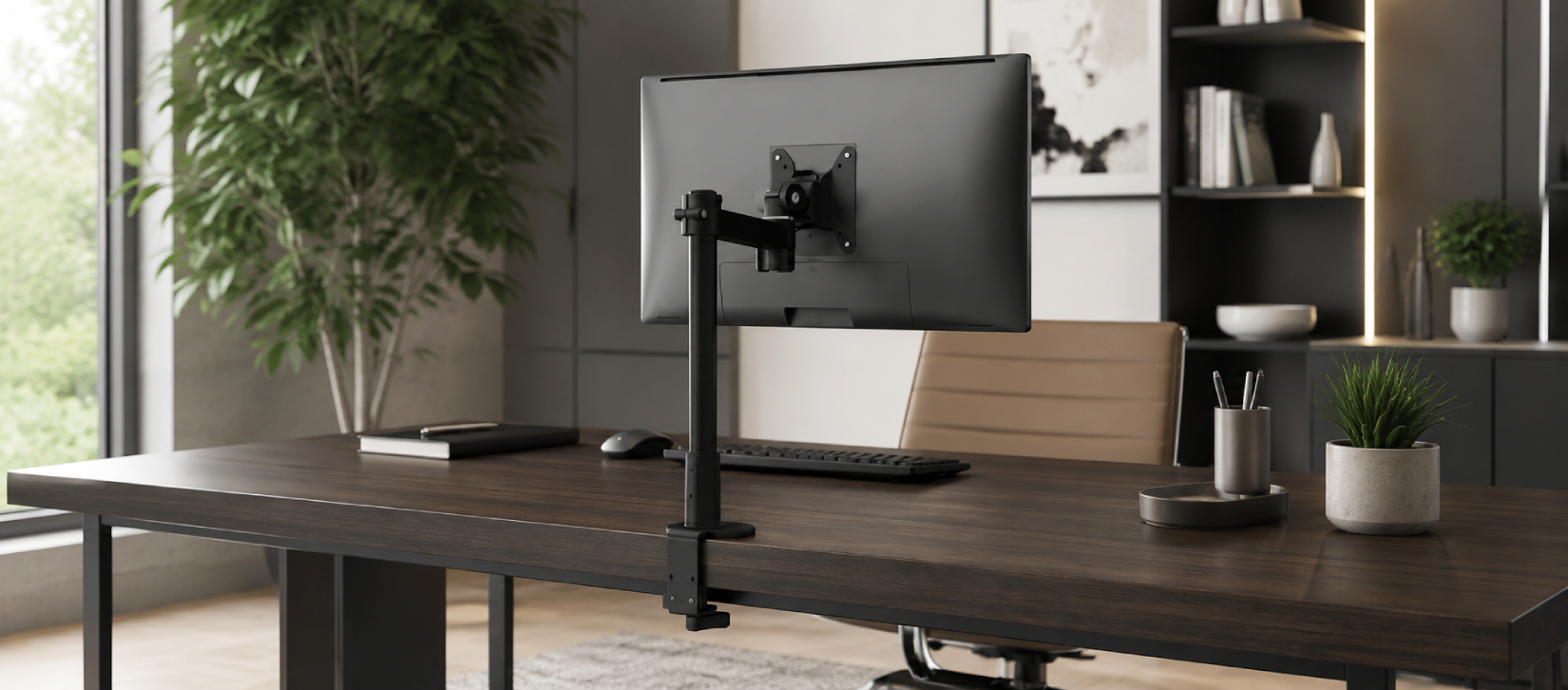Pole Mounted Single Monitor Arm-banner