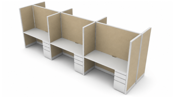 Private 5' x 2' Cubicle with Drawer Storage-product