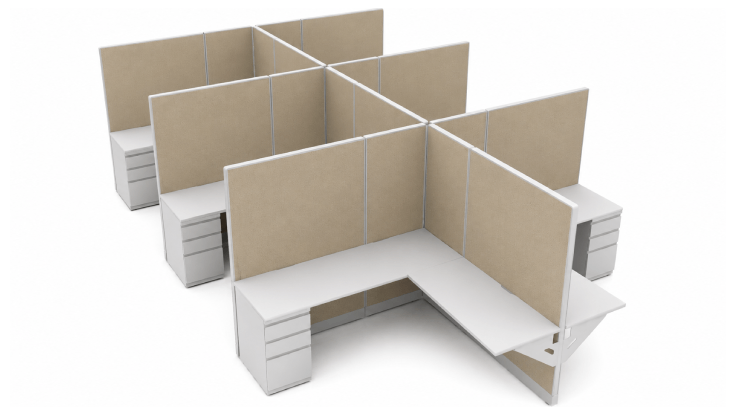 Private 5' x '5 Cubicle with Drawer Storage-product