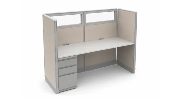 Private 6' x 2' Cubicle with Drawer Storage-product