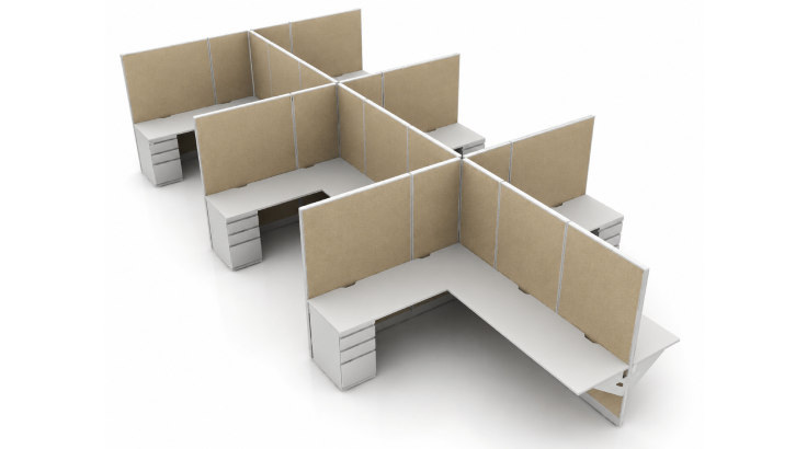 Private 6' x 8' Cubicle with Drawer Storage-product