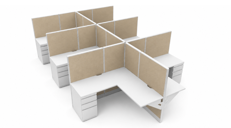 Semi Private 5' x 5' Cubicle with Drawer Storage & Sound Absorbing Panels product view