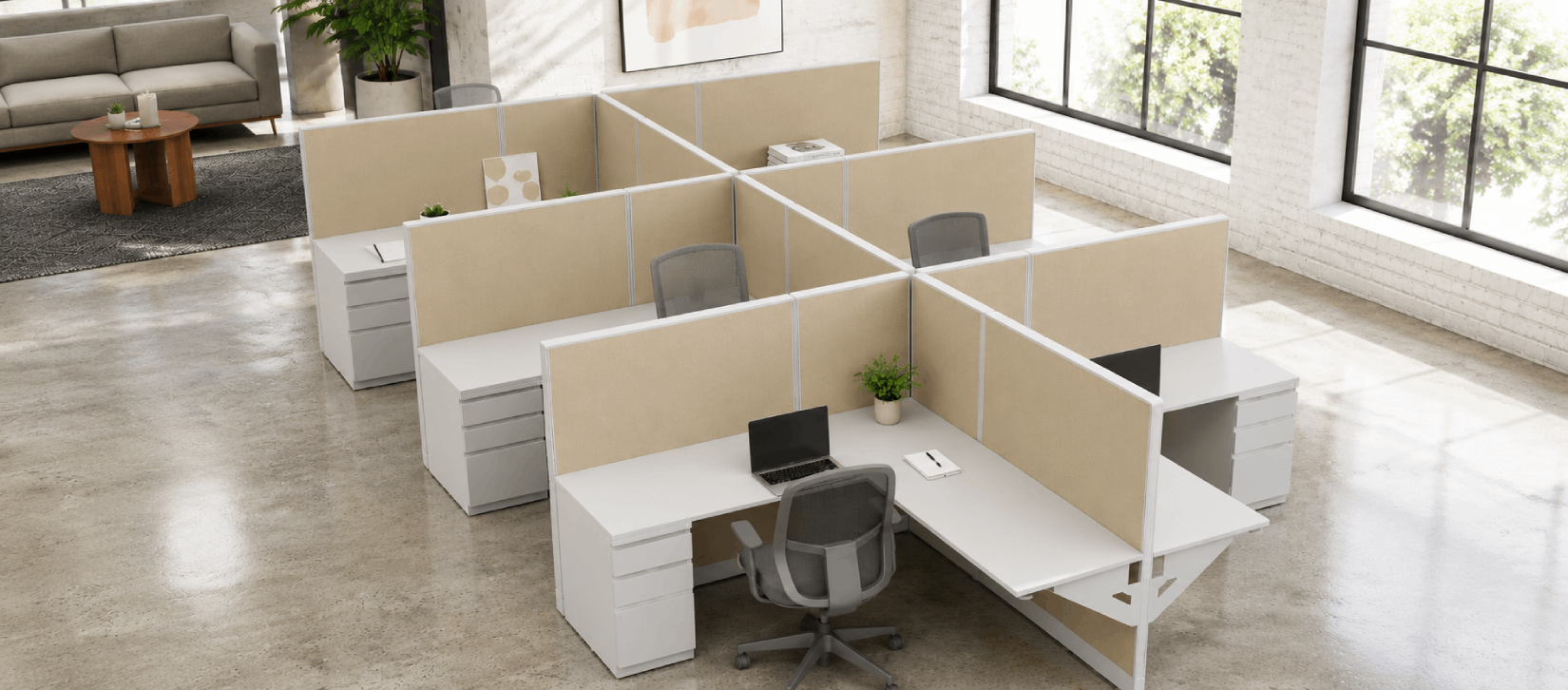 Semi Private 6' x '6 Cubicle with Drawer Storage
