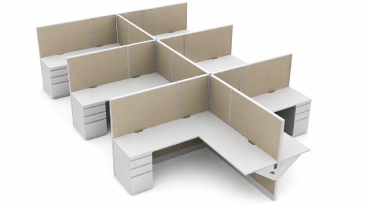 Semi Private 6' x '6 Cubicle with Drawer Storage & BBF product view
