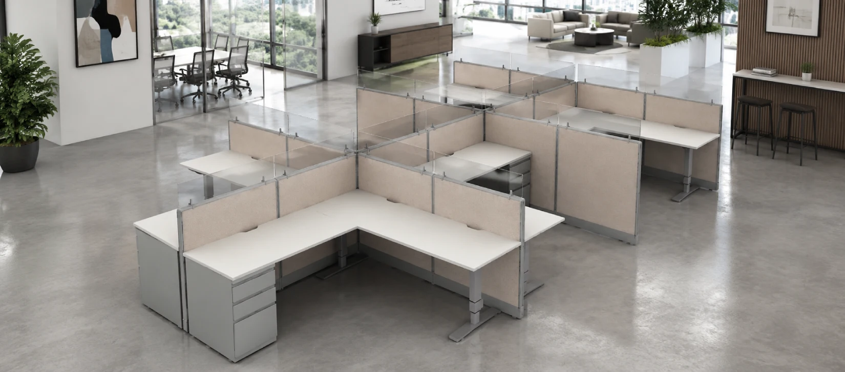 Semi Private 6' x '6 Cubicle with Drawer Storage