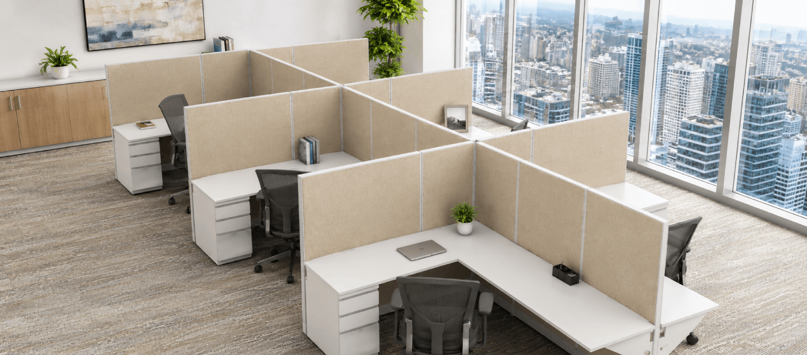 Semi Private 6' x 8' Cubicle with Drawer Storage-banner