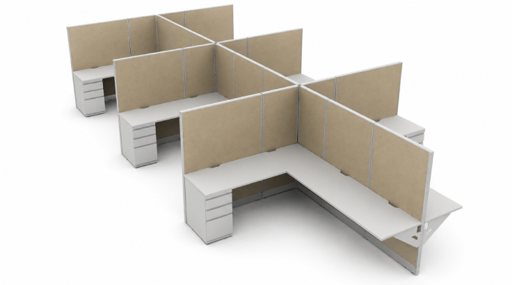 Semi Private 6' x 8' Cubicle with Drawer Storage