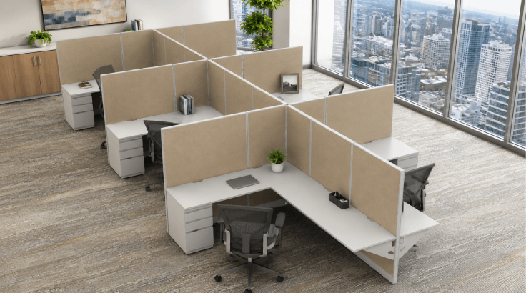 Semi Private 6' x 8' Cubicle with Drawer Storage & Sound Absorbing Panels room view