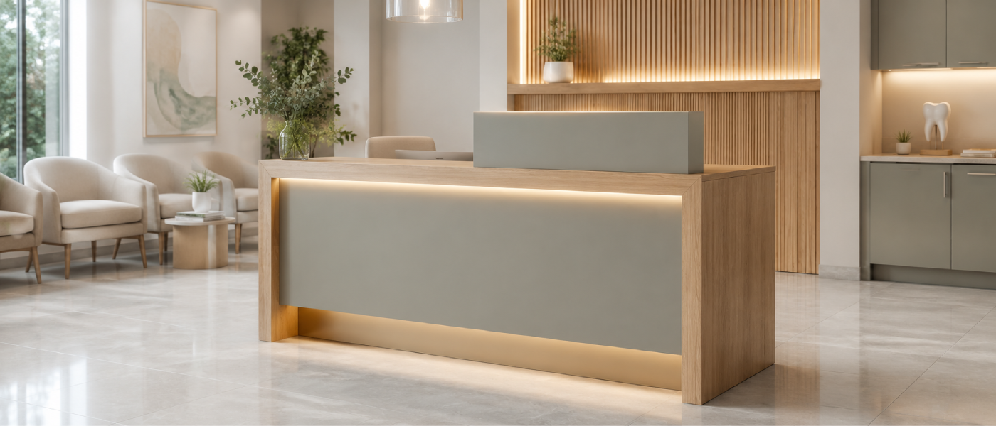 ADA Reception Desk with Privacy Ledge
