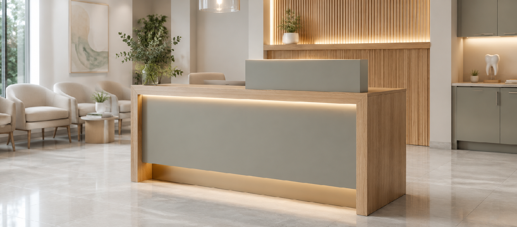 ADA Reception Desk with Privacy Ledge