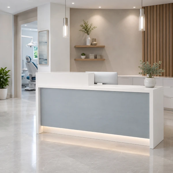 ADA Reception Desk with Privacy Ledge