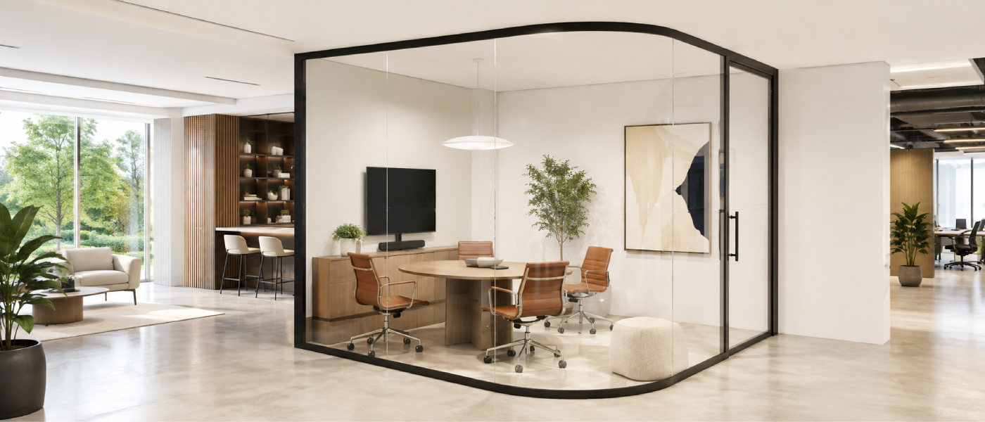 Curved Frameless Glass Demountable Wall System