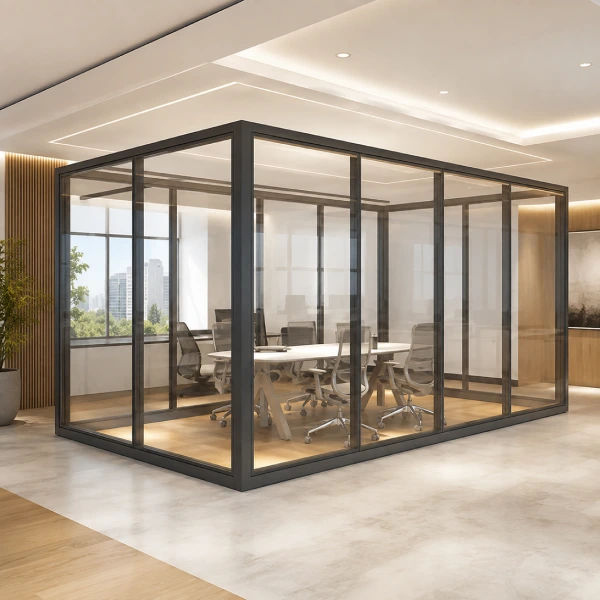 Demountable Aluminum-Framed Glass Office Partition