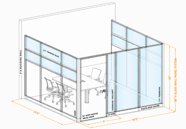 Modular Demountable Wall System U7-typ3-1
