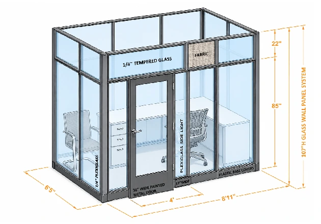 Modular Demountable Wall Systems O9-typ2