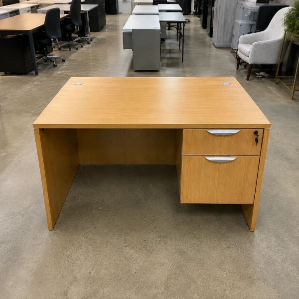 Single cabinet desk