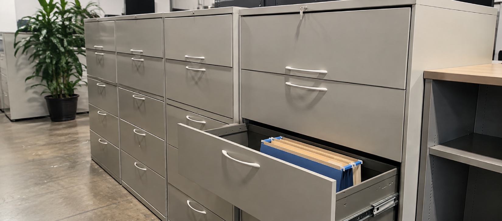 Used 42_ Wide Five Drawer Lateral File Cabinet- hero
