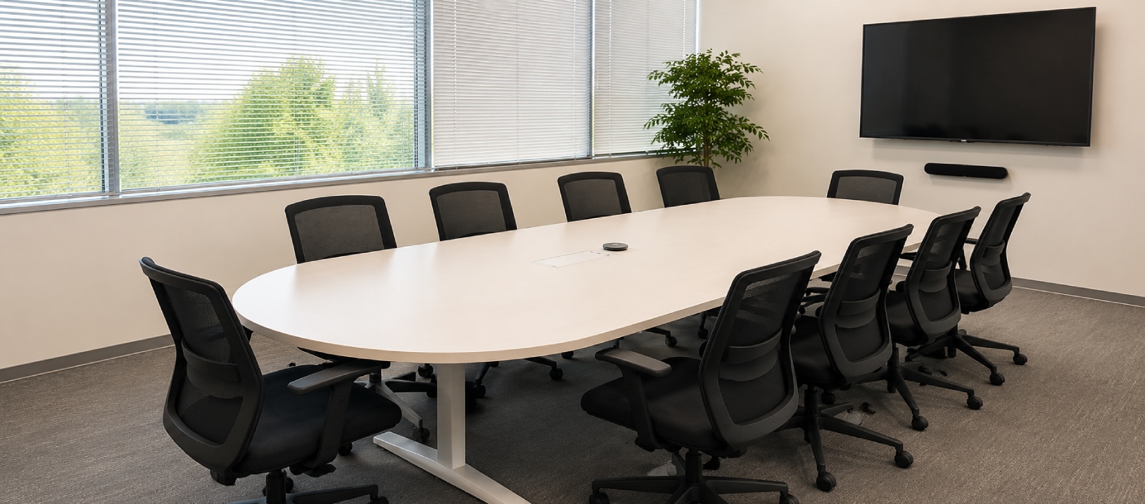 Used HON Racetrack Conference Table with Power-banner