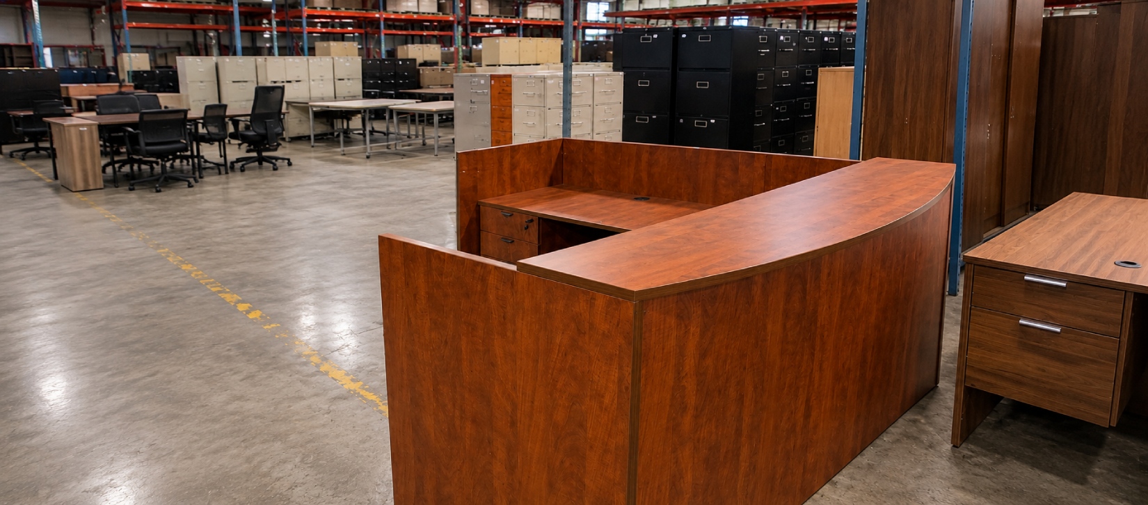 Used L Shape Reception Desk- banner