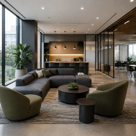 Reception lounge and storage furniture