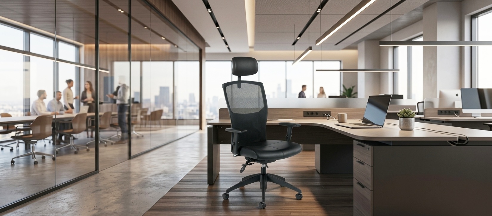 Alero Adjustable Mesh Back Task Chair - 1960-2 High Back Knee-Tilter with Adjustable Headrest