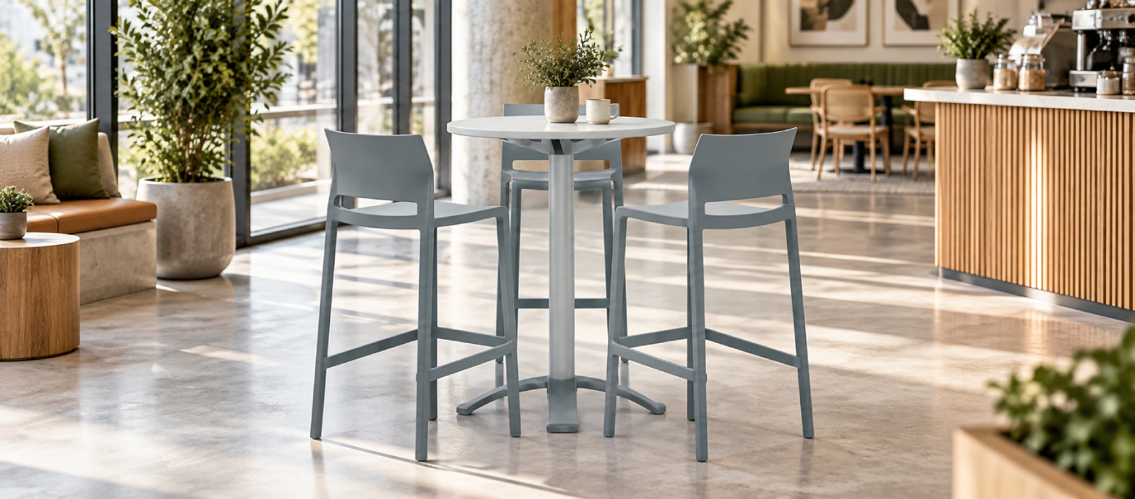 Bakhita Bar Stool & Café Table Set
