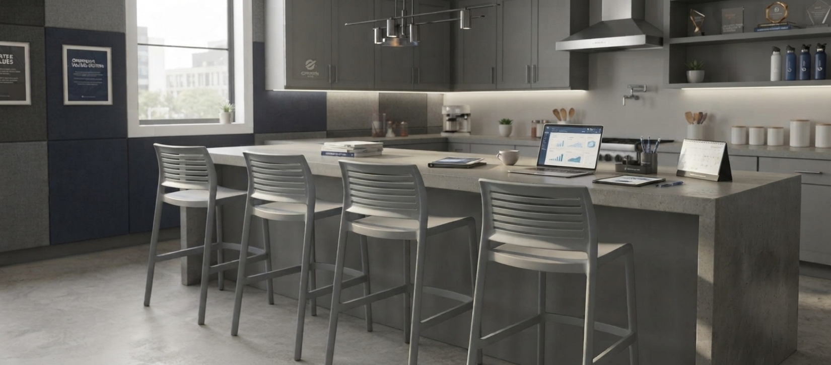 Bakhita Gray Armless Bar Stool