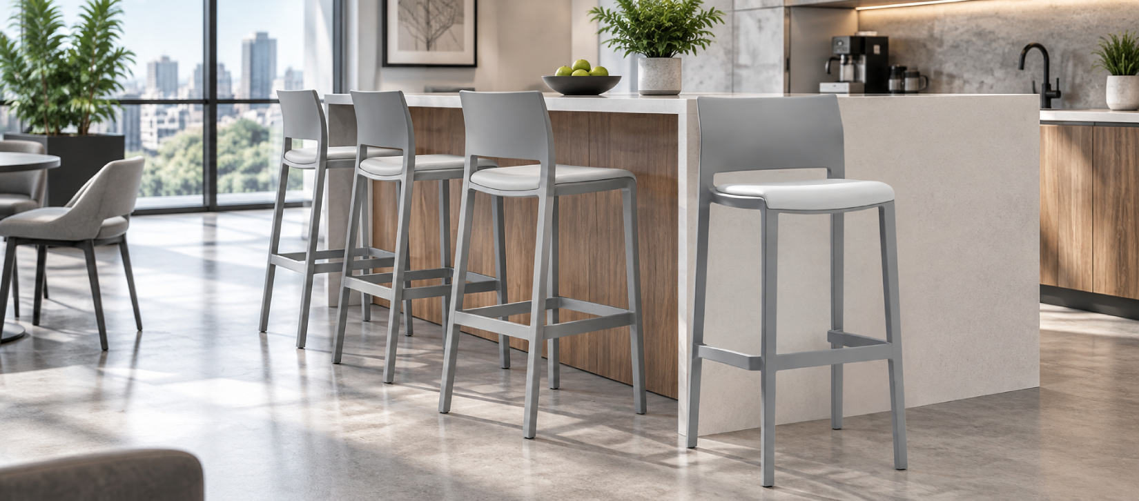 Bakhita Outdoor Bar Stool with Upholstered Seat
