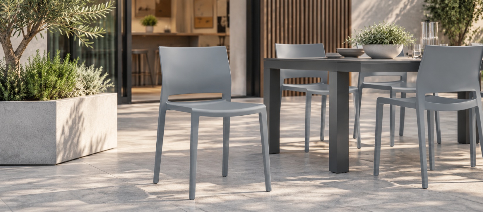 Bakhita Outdoor Stackable Armless Chair