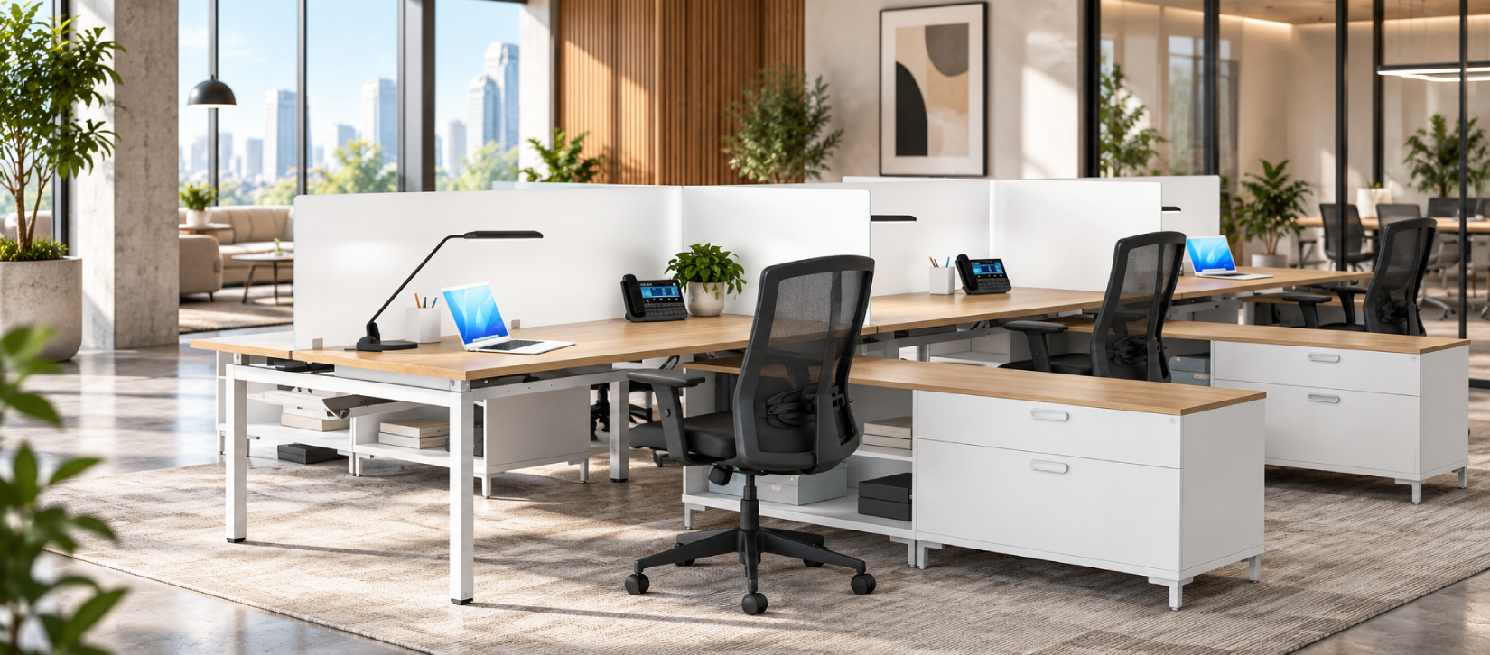 Blade Benching Desk with Laminate Finish and Power