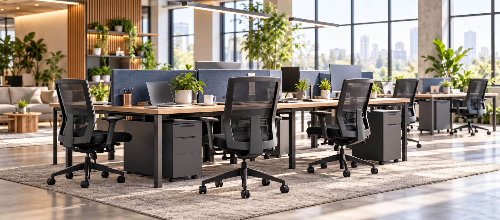 Blade Laminate Benching Desk with Integrated Power