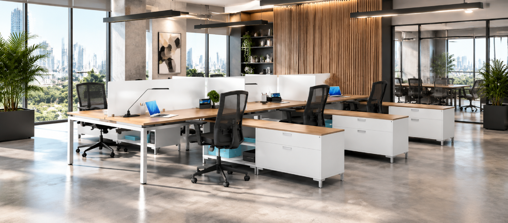 Blade Modular Benching Desk with Laminate Top